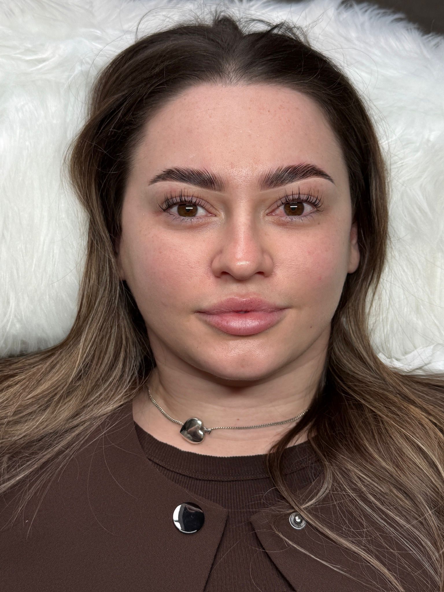 A softly defined brow and lash result